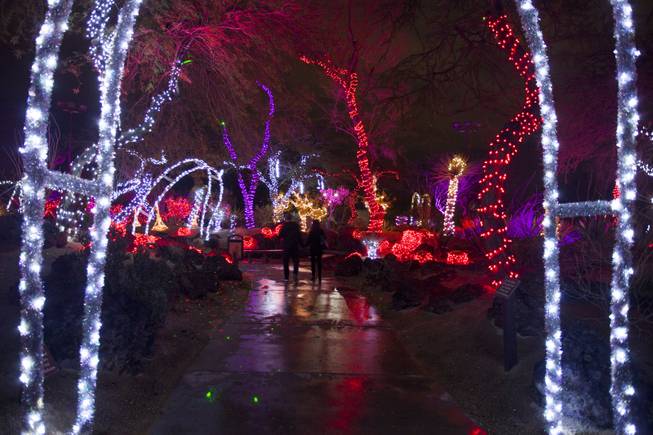 Ethel M Chocolates decorated their cactus garden with over half a million red, pink and white lights for their third annual "Lights of Love" to celebrate St. Valentine's day, Saturday, Feb. 11, 2017.