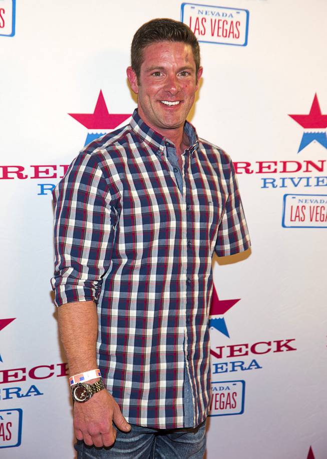 Army veteran Noah Galloway arrives for the grand opening of John Rich's Redneck Riviera, a country bar in the Grand Bazaar Shops in front of Bally's, Thursday, Feb. 16, 2017. After losing an arm and a leg during action in Iraq, Galloway became motivational speaker. He is also a extreme sports enthusiast and was a contestant on Dancing with the Stars season 20. .