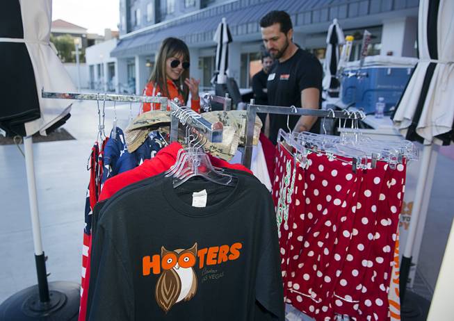 Hooters-themed clothing is displayed during a Rock 4 Freedom Rally at Hooters Casino Monday, Feb. 20, 2017. Proceeds from the concert benefited the Nevada ACLU. .