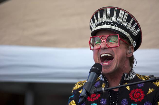 Elton John tribute artist Kenny Metcalf performs during a Rock 4 Freedom Rally at Hooters Casino Monday, Feb. 20, 2017. Proceeds from the concert benefited the Nevada ACLU. .