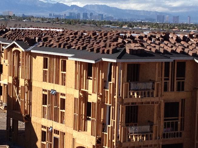 Construction continues on apartments near Stephanie Street and Interstate 215 in Henderson this month. 