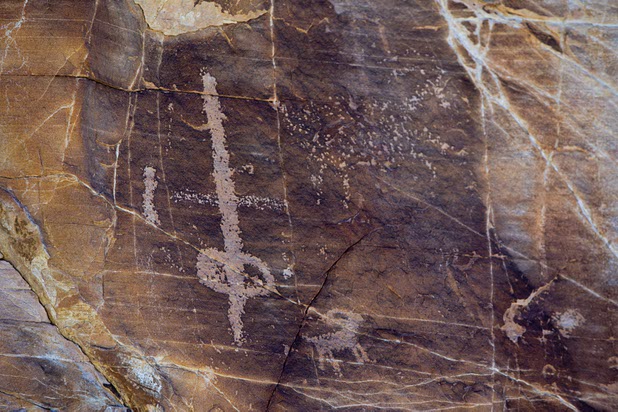Petroglyphs are shown in Gold Butte National Monument Thursday, Feb. 23, 2017.