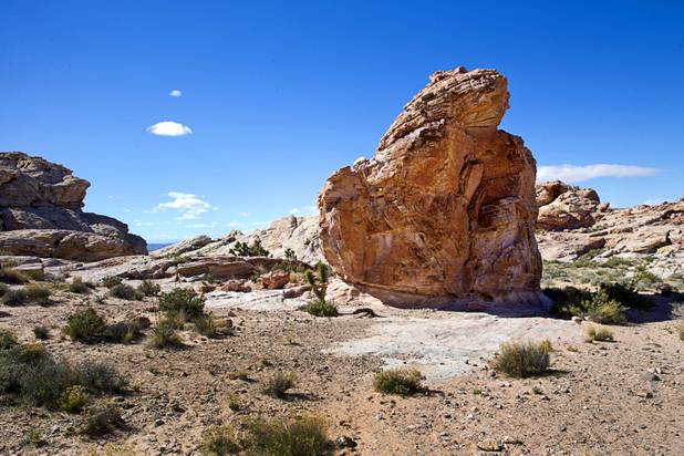 Calvin's Rock, named in memory of Calvin Meyers, is shown in Gold Butte National Monument Thursday, Feb. 23, 2017.