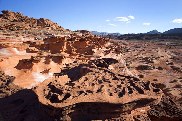 Rock formations are shown in the Little Finland area of Gold Butte National Monument Thursday, Feb. 23, 2017.