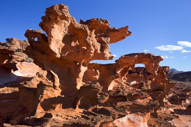 Rock formations are shown in the Little Finland area of Gold Butte National Monument Thursday, Feb. 23, 2017.