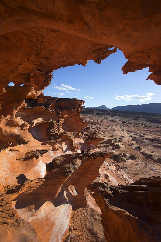 Rock formations are shown in the Little Finland area of Gold Butte National Monument Thursday, Feb. 23, 2017.