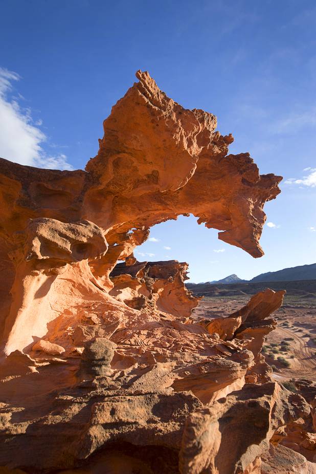 Rock formations are shown in the Little Finland area of Gold Butte National Monument Thursday, Feb. 23, 2017.
