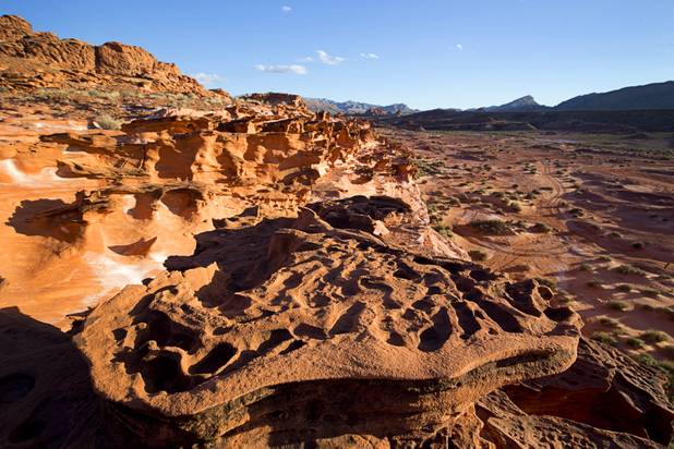 Rock formations are shown in the Little Finland area of Gold Butte National Monument Thursday, Feb. 23, 2017.