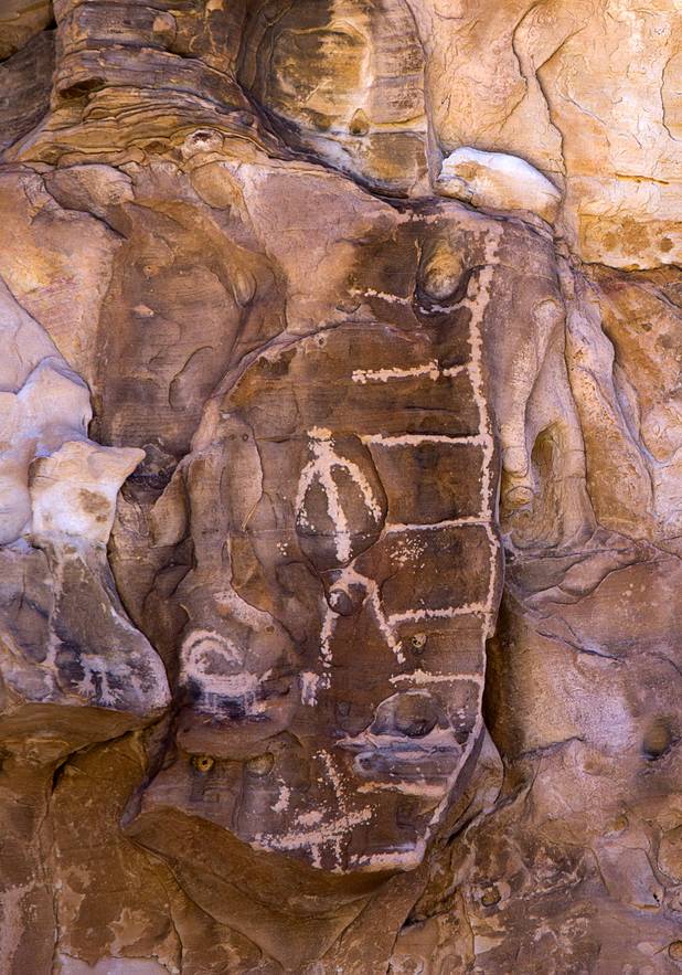Petroglyphs are shown in Gold Butte National Monument Thursday, Feb. 23, 2017.