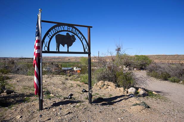 A sign is shown at the Bundy Ranch in Bunkerville Thursday, Feb. 23, 2017.