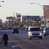 Pedestrians walk northbound on Boulder Highway Thursday, March 2, 2017.