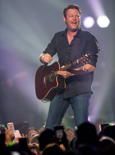 Blake Shelton perform during his “Doing It to Country Songs” tour at MGM Grand, Saturday, March 4, 2017.