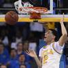 UCLA guard Lonzo Ball dunks during the first half of the team's NCAA college basketball game against Washington State, Saturday, March 4, 2017, in Los Angeles.