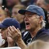 Actor and comedian Bill Murray cheers as he watches the first half of the first round of the NCAA college basketball tournament between Maryland and Xavier, Thursday, March 16, 2017 in Orlando, Fla. Murray's son is an assistant coach at Xavier.