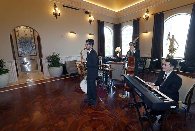 Members of the Las Vegas Academy Combo perform in the second-floor rotunda during a grand opening ceremony for the Nevada Supreme Court and Nevada Court of Appeals courthouse in downtown Las Vegas Monday, March 27, 2017.