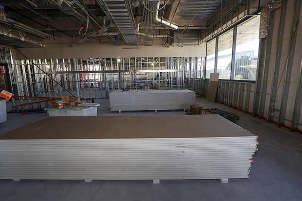A classroom is shown under construction during a tour of Hospitality Hall, a new facility at UNLV, Tuesday, April 4, 2017.