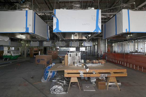 An open kitchen lab is shown under construction during a tour of Hospitality Hall, a new facility at UNLV, Tuesday, April 4, 2017.