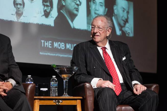 Former Las Vegas Mayor Oscar Goodman speaks during a panel discussion called The Media and The Mob held at the Mob Museum on April 4, 2017.