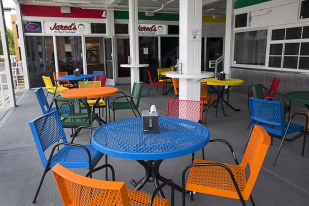 A view of the Jared's Old Fashioned Hot Dogs & Hamburgers dining area at Pawn Plaza, 725 Las Vegas Boulevard South, in downtown Las Vegas Tuesday, April 11, 2017.