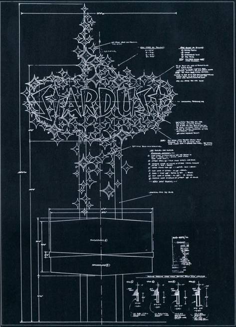 An Ad-Art blueprint shows the design for the 188-foot-long Stardust ...