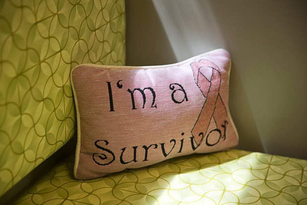 A cushion is shown in the lobby of the Nevada Health Centers Mammovan Wednesday, April 19, 2017.