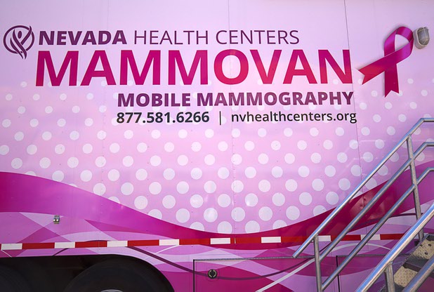 An exterior view of the Nevada Health Centers Mammovan Wednesday, April 19, 2017. The mobile mammography clinic has been providing service around the state for over 15 years.
