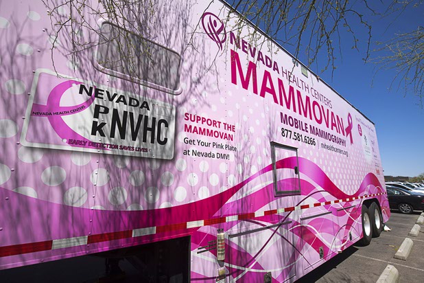 An exterior view of the Nevada Health Centers Mammovan Wednesday, April 19, 2017. The mobile mammography clinic has been providing service around the state for over 15 years.