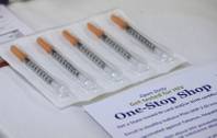 New needles clients can get as part of the needle-exchange program at the Austin Community Outreach Center are displayed April 21, 2015, in Austin, Ind.