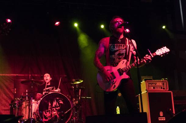 Eagles of Death Metal performs during the first annual Las Rageous music festival at the Las Vegas Downtown Event Center, Saturday, April 22, 2017.
