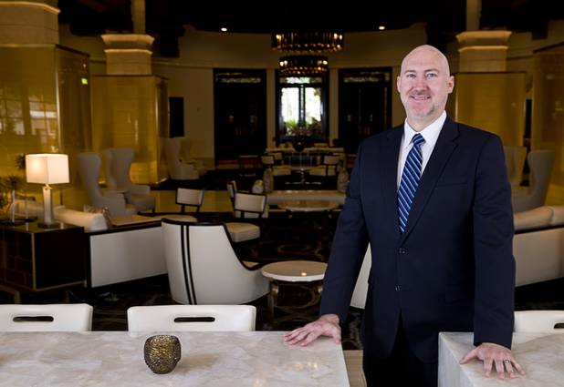 Justin Moore, vice president  and assistant general manager of Green Valley Ranch, poses in the resort's hotel lobby in Henderson Monday, April 24, 2017. 