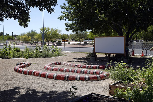 A view of the garden at Parson Elementary School Tuesday, May 2, 2017.