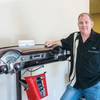 Steve Harrington owns Henderson-based Retro Manufacturing, which custom-designs modern stereo systems to fit classic cars. This one fits the dashboard of a Chevrolet Bel Air. 