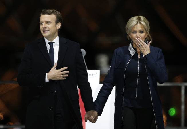 France president Macron and wife