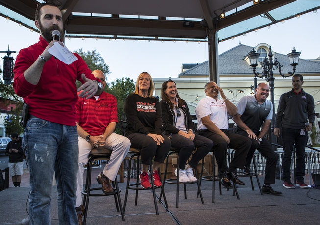 UNLV coaches gather for a question and answer session during ...