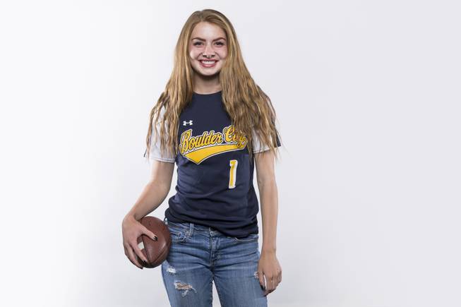 Kenadee Bailey of Boulder City HS flag football is a Female Scholar-Athlete of the Year at the Sun Standout Awards.