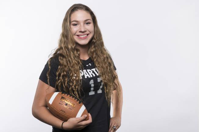 Alyssa Karpinski of Cimarron-Memorial flag football is a Female Athlete of the Year finalist at the Sun Standout Awards.