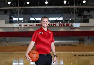 Preston Laird, director of UNLV's Basketball Operations, poses in Mendenhall Center at UNLV Monday, May 22, 2017. Laird recently received the Under Armour NABC 30-Under-30 award which recognizes up-and-coming coaches and support staff in men's college basketball.