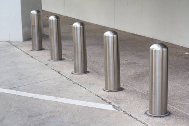 Bollards similar to the ones the Clark County Commission is having installed along the Las Vegas Strip.