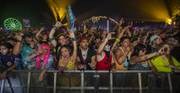 Festival goers get pumped up to the sounds of Tiesto performing at the Kinetic Field Stage during the second night of EDC Las Vegas 2017 at the Las Vegas Motor Speedway on Sunday, June 18, 2017.   L.E. Baskow