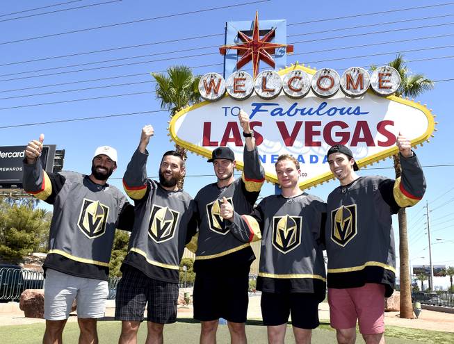 Vegas Golden Knights Hockey Players on the Las Vegas Strip