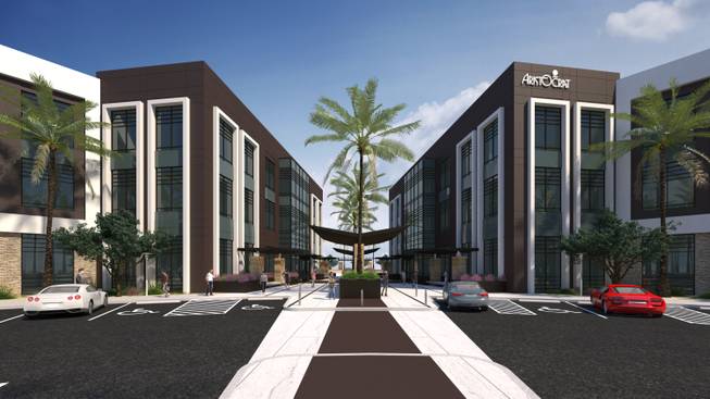 Aristocrat Technologies' new campus, two buildings totaling 180,000 square feet, will be built on the corner of Hualapai Way and the 215 Beltway.