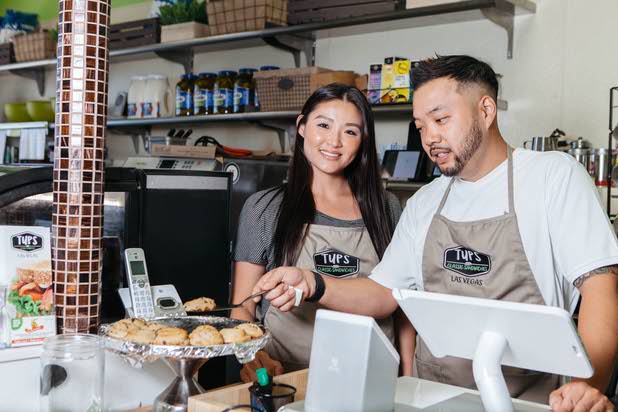 Owners, Clyde and Esther Kim at TUPS Classic Sandwiches in Las Vegas, Nev. on June 30, 2017.