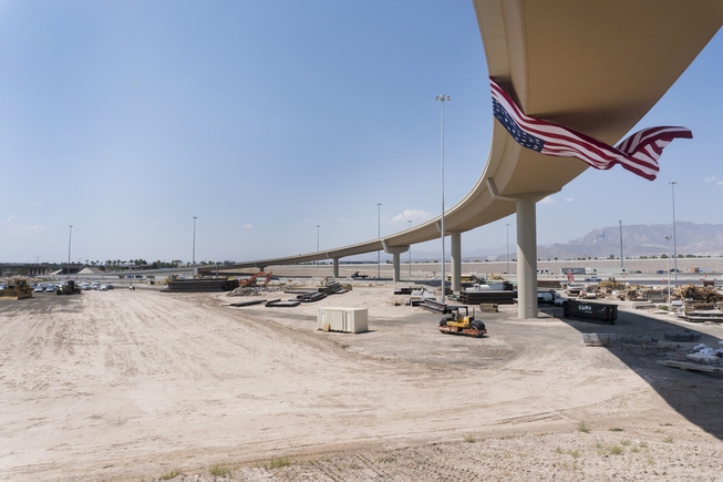 An 85-lb flag hangs from the U.S. 95 / 215 ...