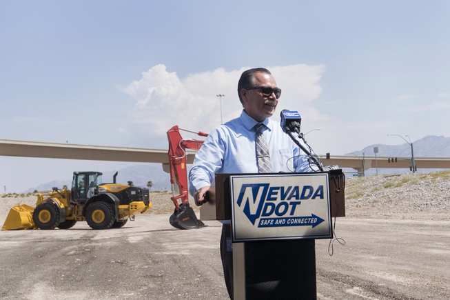 Nevada Department of Transportation Director Rudy Malfabon addresses the crowd ...