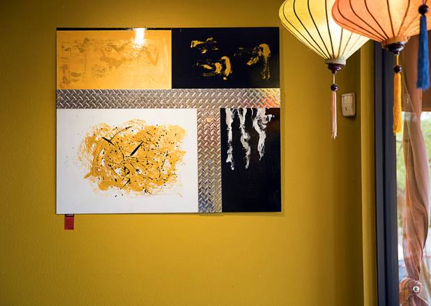 Artwork by Ann Alenik decorates the walls at the Pasta Shop Ristorante & Art Gallery, 2525 W Horizon Ridge Parkway, in Henderson Monday, July 10, 2017.