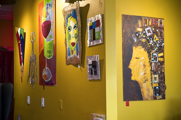 Artwork by Ann Alenik decorates the walls at the Pasta Shop Ristorante & Art Gallery, 2525 W Horizon Ridge Parkway, in Henderson Monday, July 10, 2017.