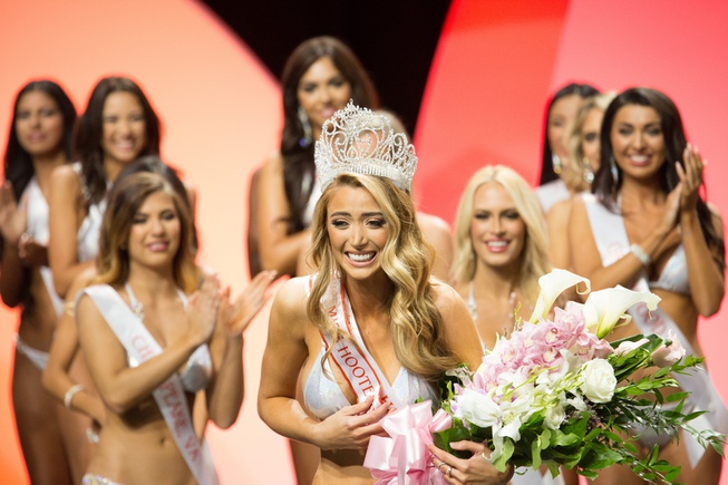 Chelsea Morgensen of Hollywood, CA is surrounded by fellow pageant ...