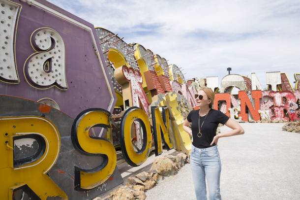 Chef Christina Tosi visits the Neon Museum during a day long outing in downtown Las Vegas, Tuesday, June 8, 2017.  Photo by Christopher DeVargas