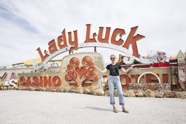 Chef Christina Tosi visits the Neon Museum during a day long outing in downtown Las Vegas, Tuesday, June 8, 2017.  Photo by Christopher DeVargas