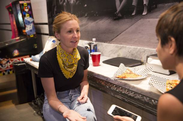 Chef Christina Tosi talks to reporter Leslie Ventura during a day long outing in downtown Las Vegas, Tuesday, June 8, 2017.  Photo by Christopher DeVargas